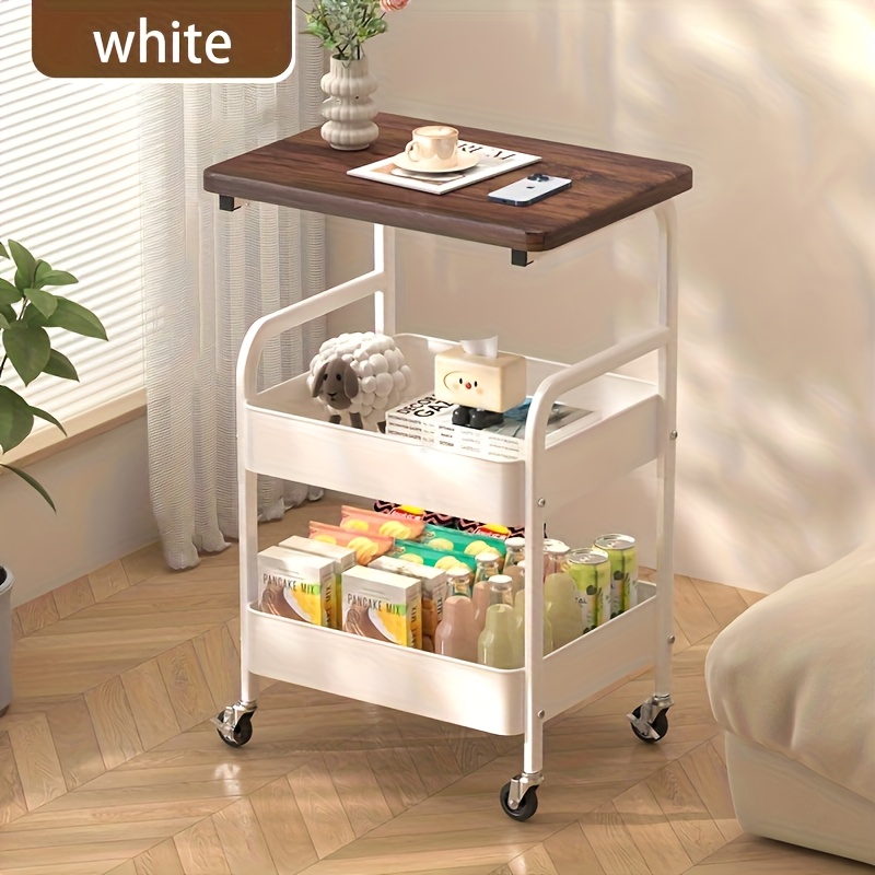Image of Detachable Golden Storage Rack, Durable , Portable Wheels, Trolley - For Storage And Organization In Bedrooms, Kitchens, Bathrooms, Offices, And Dormitories