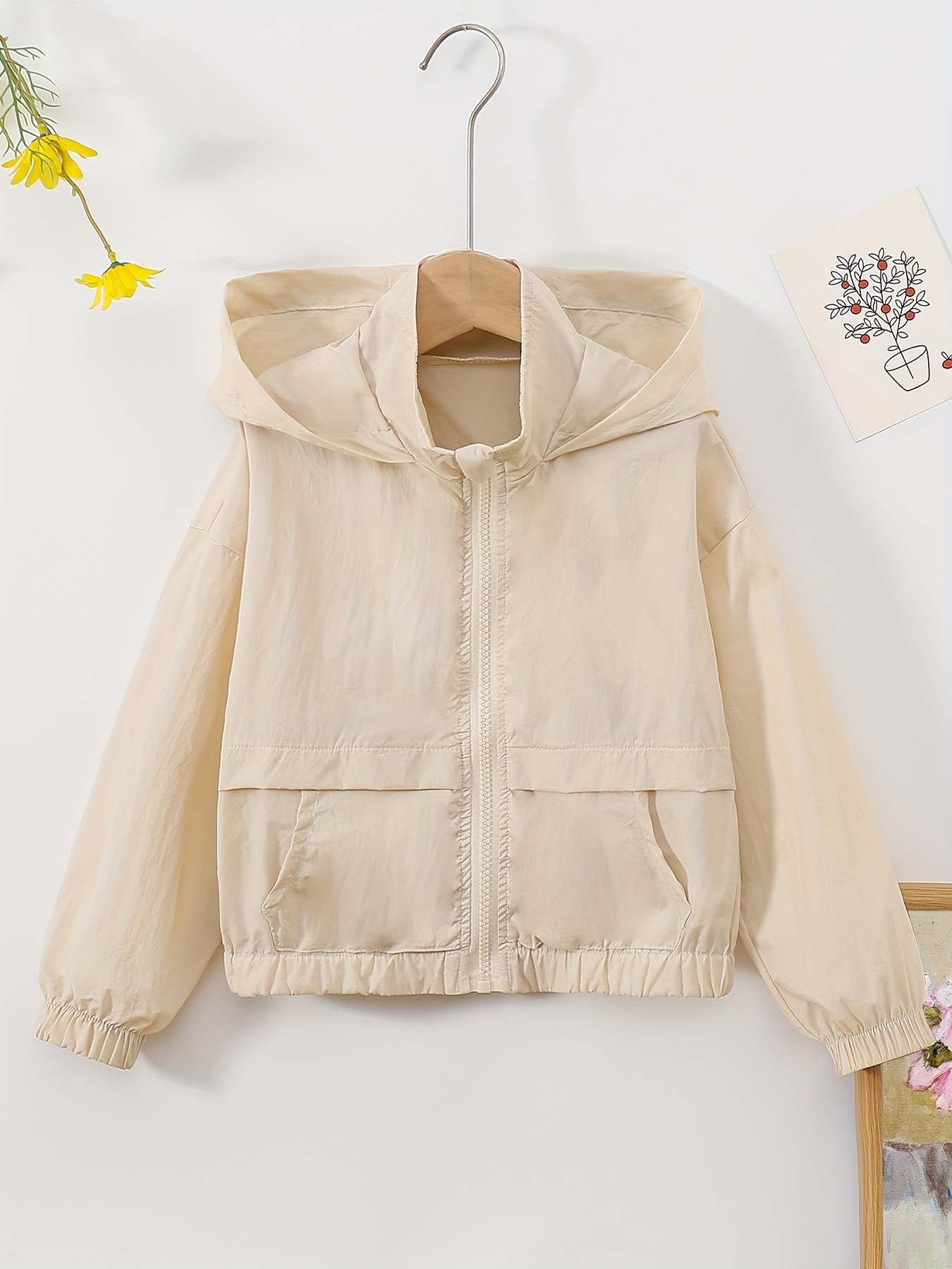 Solid Color Lightweight Jacket for Girls