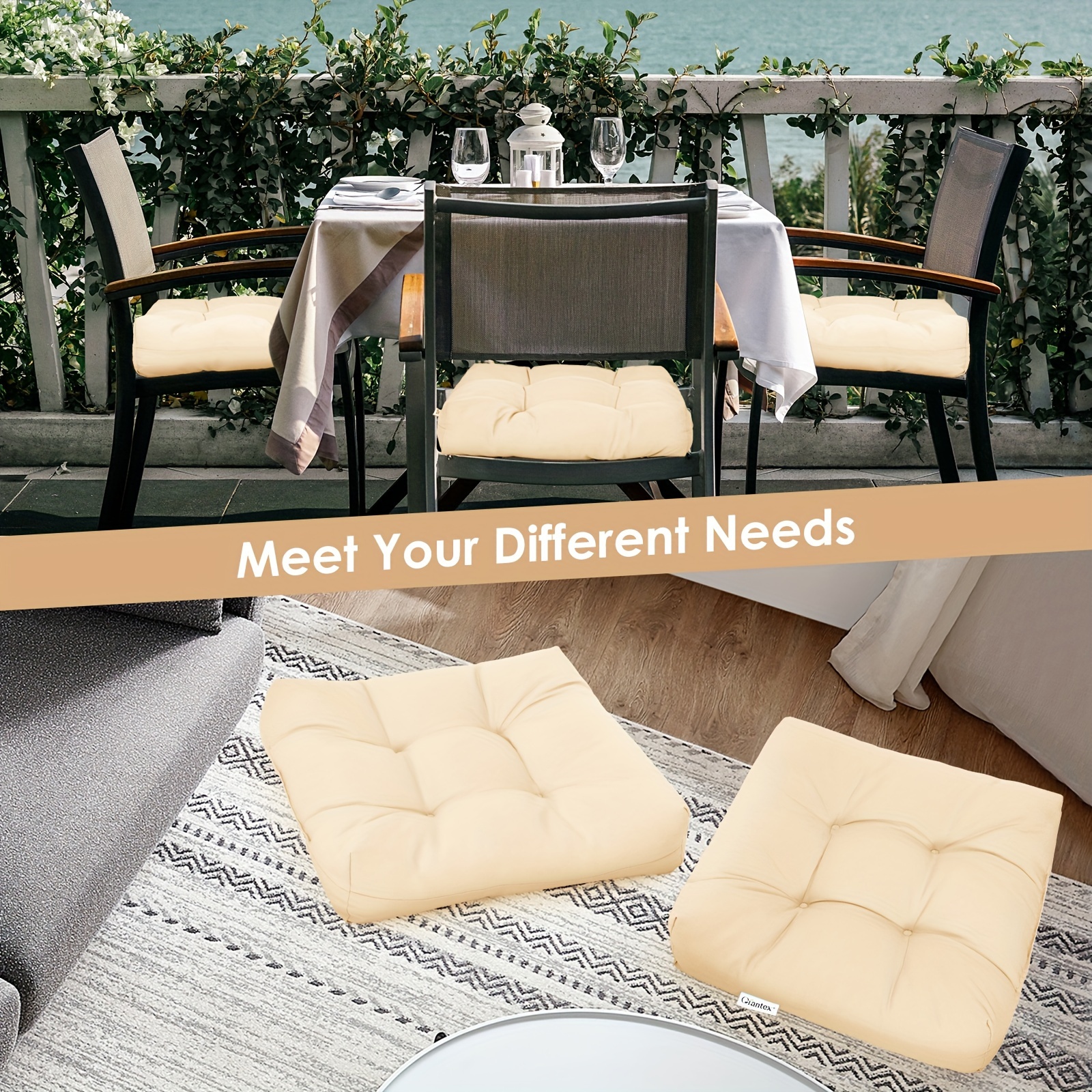 2pcs 21 x 21 patio chair seat cushion pads indoor outdoor Temu