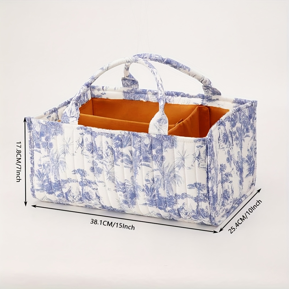 TEMU And Storage Basket, Soft Fabric Handheld Basket With Multiple Compartments For Supplies, Gift