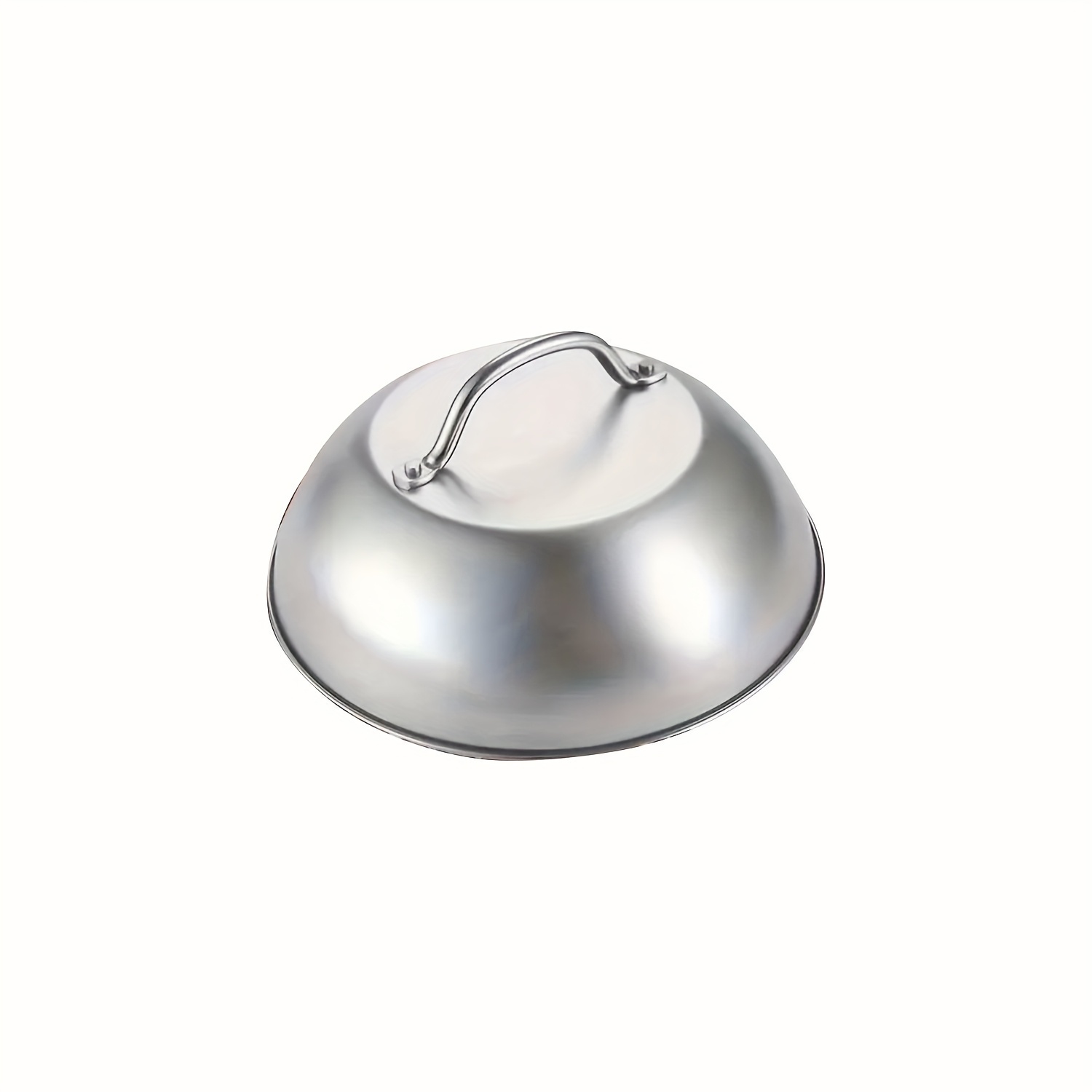 Image of 1/2pcs Cheese Melting Dome Lid Wok Pot Cover Stainless Steel Food Cover Dome Fry Pan With Handle Round Grill Steamer Cover Steak Dome