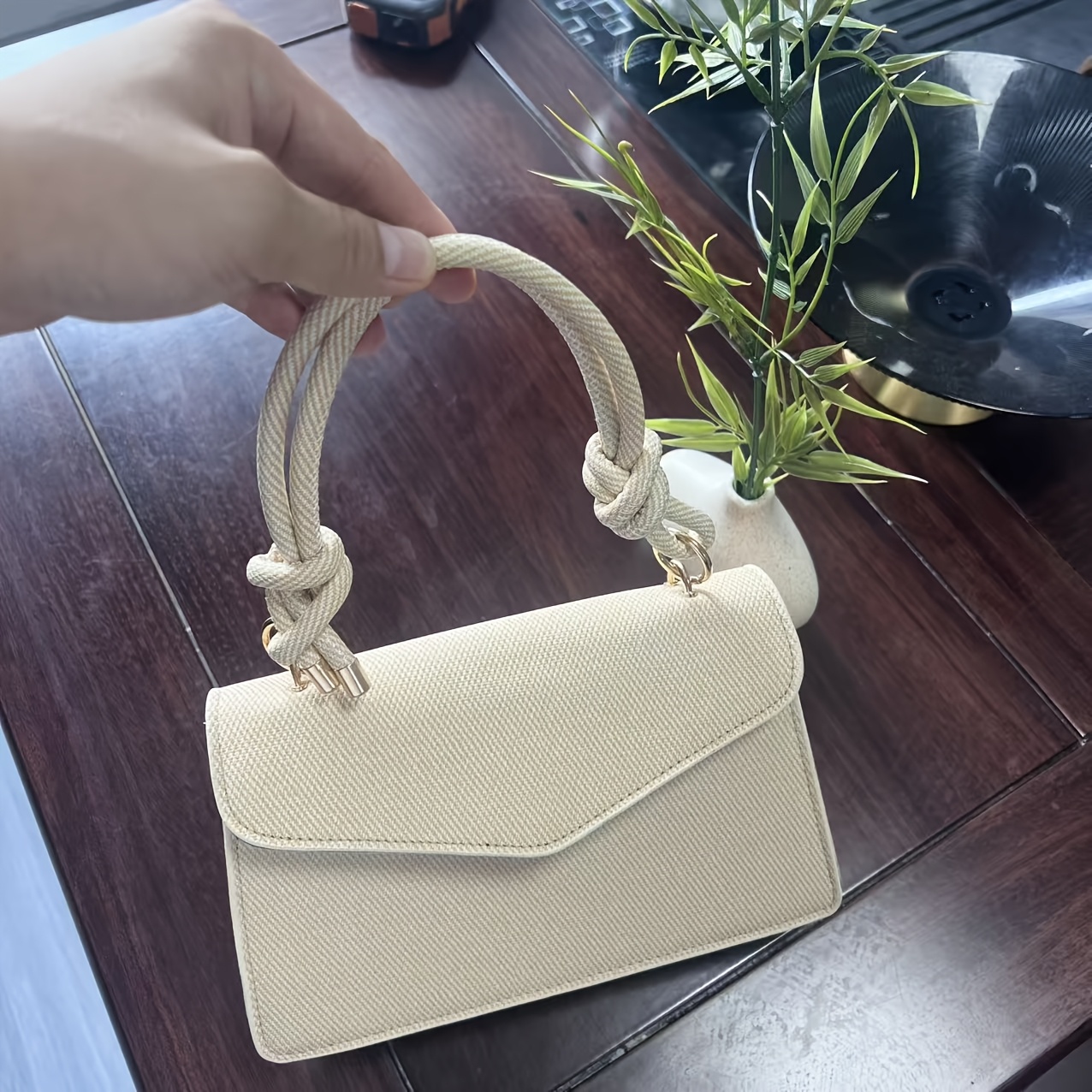 New Retro Mini Square Bag - Small Textured Crossbody Shoulder Handbag For, For Teenager
