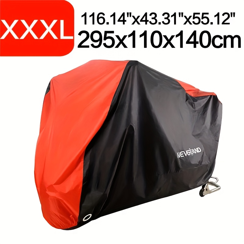 Neverland 190t Polyester Red Motorcycle Covers Motorbike Protector Cover Size Xxxl 295x110x140cm