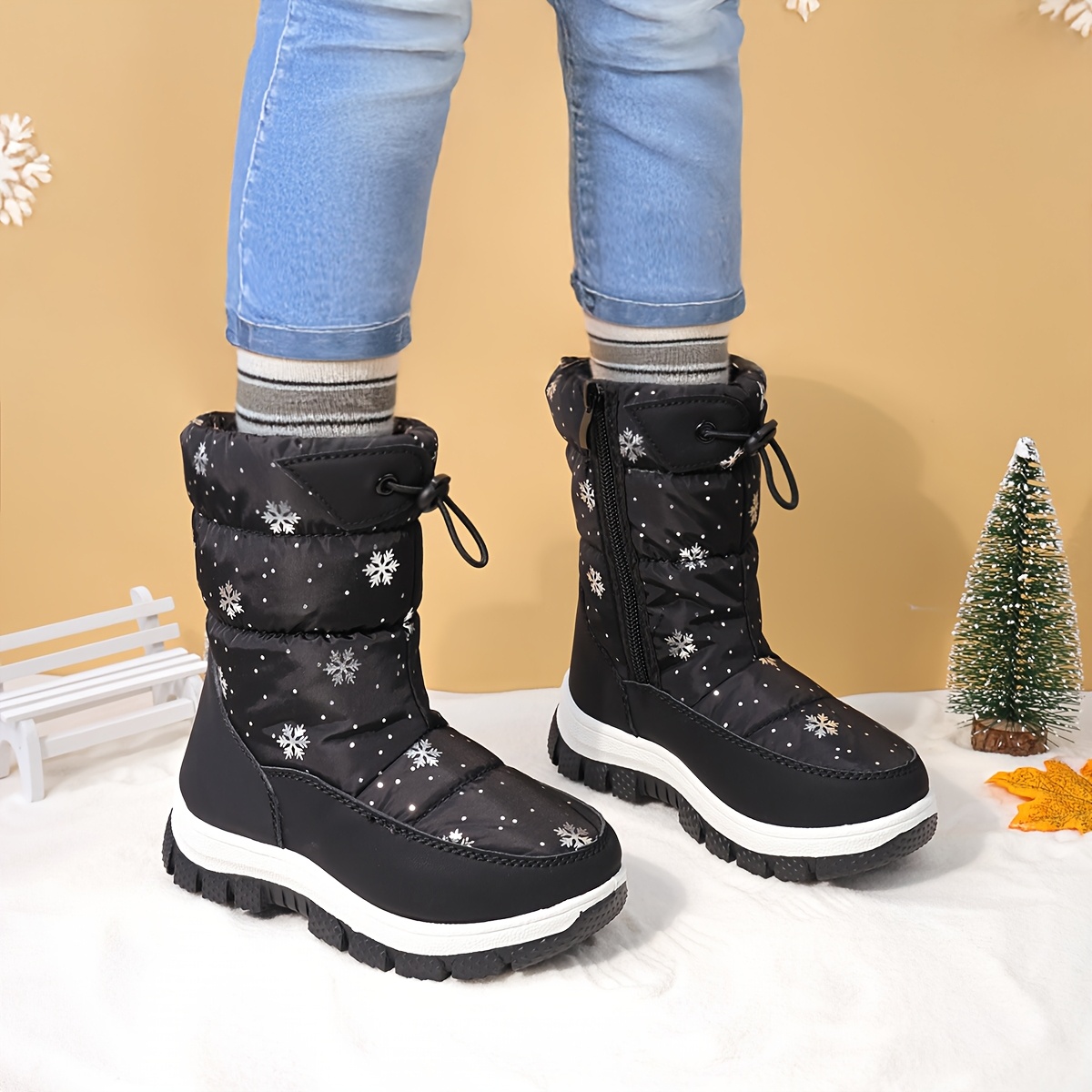 Meisjes Winter Sneeuwlaarzen - Verdikte Warme Anti-Slip Traction Tread