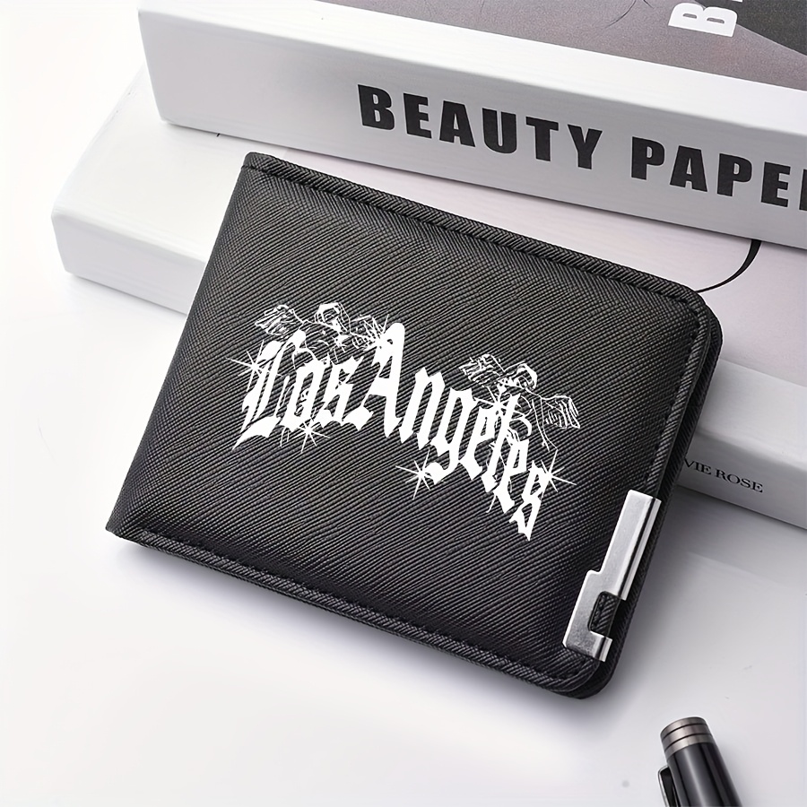 Gothic Print Men's Faux Leather Wallet, Casual -fold Wallet, Lightweight Multi-card Slot, Suitable For Daily Use (2d Flat Printing), 2d Flat
