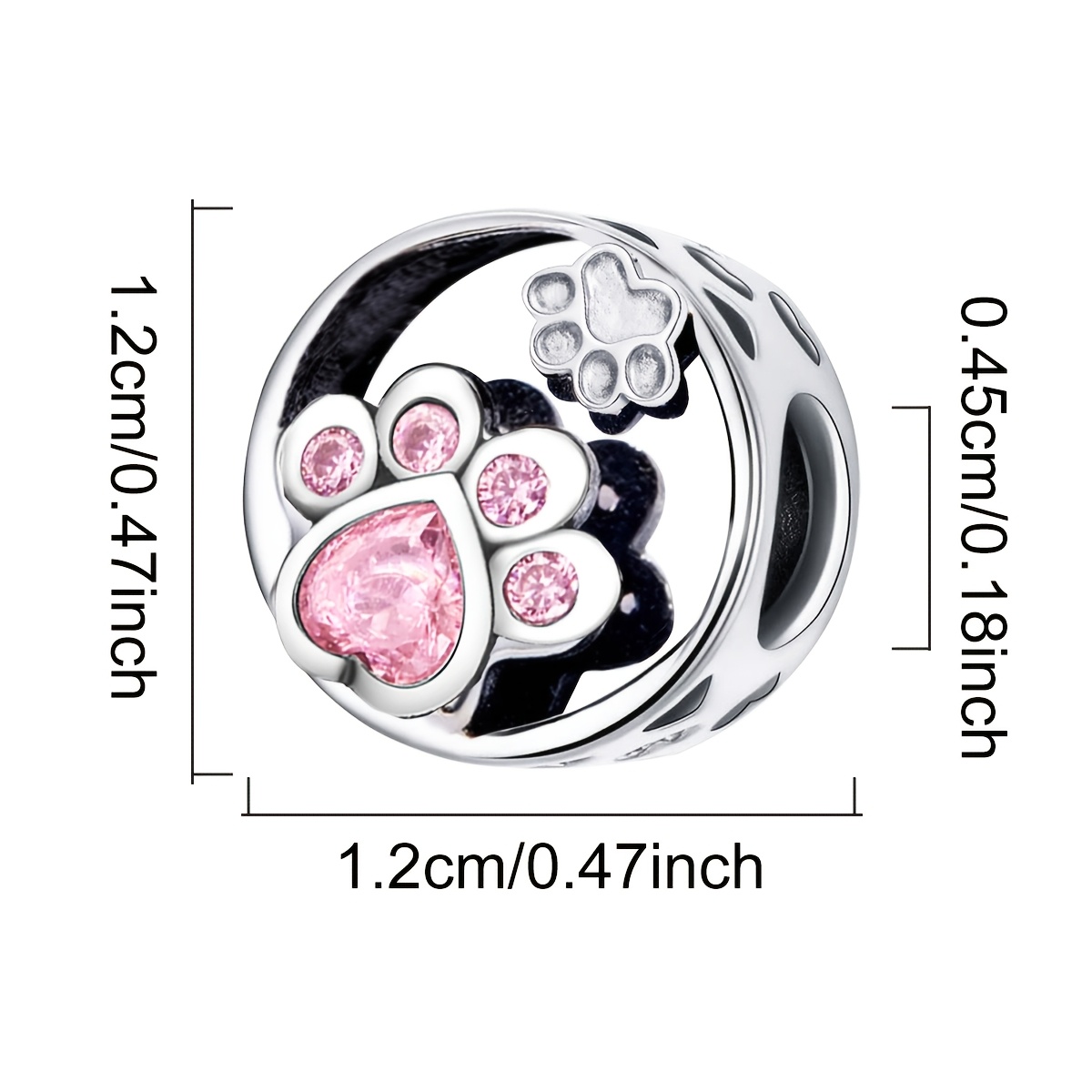 Hollow Cute Paw DIY Charm Pendant Beaded Necklace