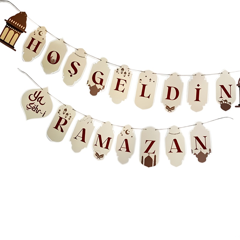 19pcs Msticker Welcome Ya Şehr-i Pennant Wall Decor, Banner Flag Party Decoration