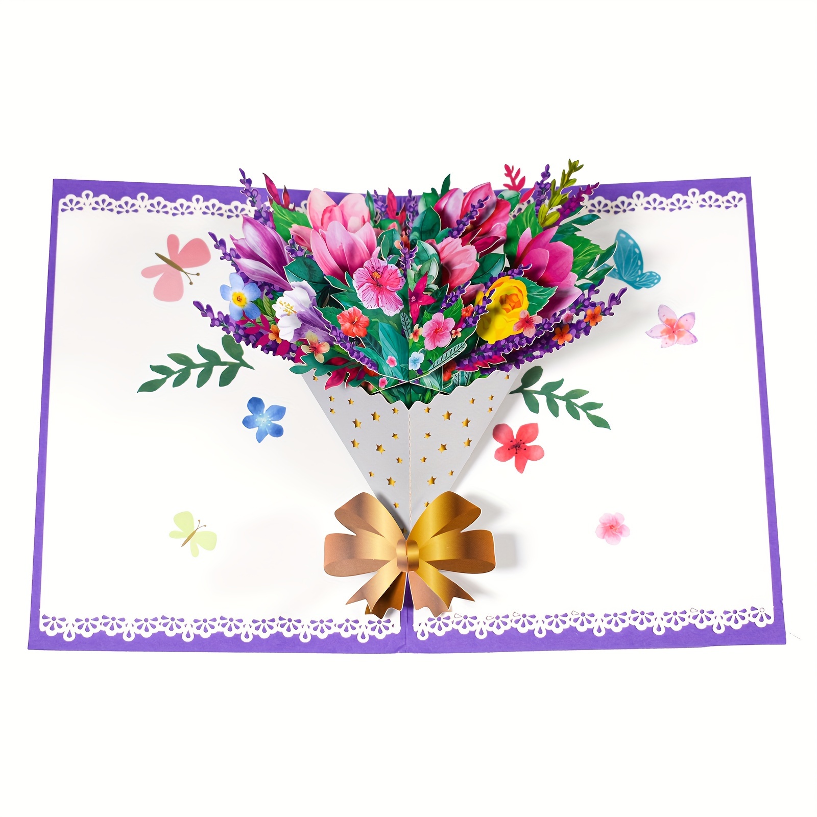 3d Flowers Bouquet Pop Up Card