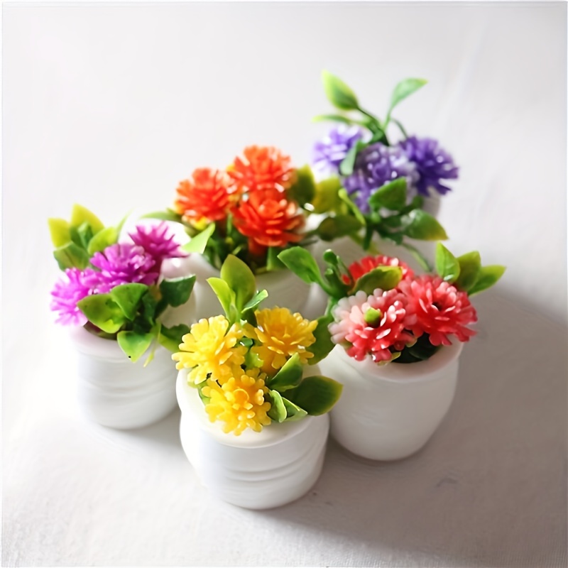 

5pcs/set, (0.11*0.8inch/2.8*2cm) Brighten Up Your Dollhouse With Colorful Miniature Potted Plants!