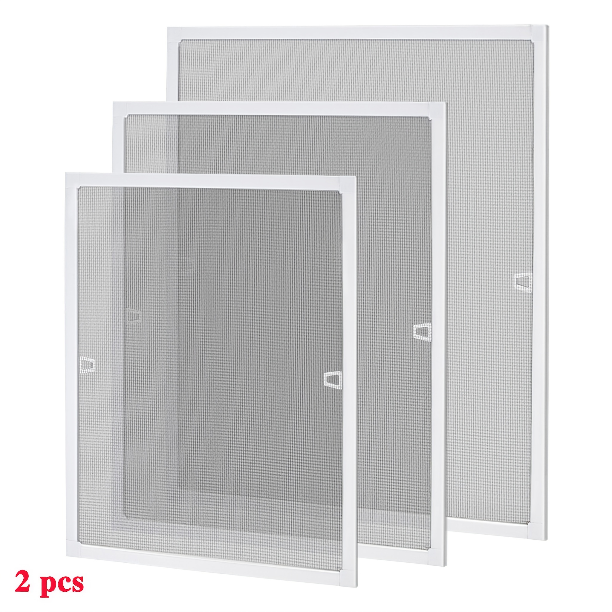 2 Pack Screen Window, & Fly Screen Door, Net, Insect Net, No Drilling Required