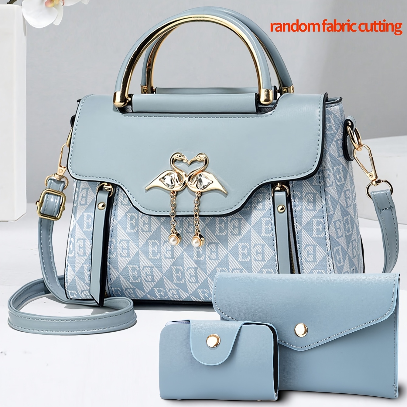 3pcs Women' Set: Printed Shoulder Bag, Trendy Handbag, Versatile Fashion Set, Crossbody Bag