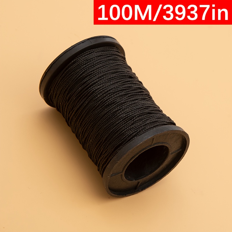 E-shop 1 Stück Hochwertiges Nylon-Schuhfaden - 100m/3937in, 3 Farben (Weiß/Schwarz/) für Nähen, Angeln, Segelfahrt & Reifenreparatur - Langlebiges