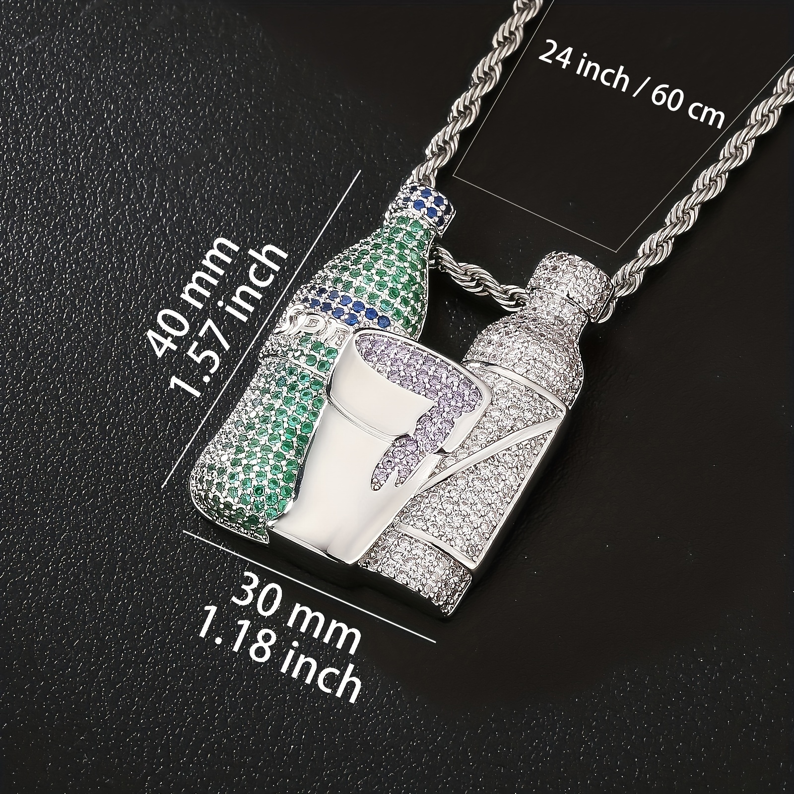 Hip Hop Iced Out Bottle Pendant