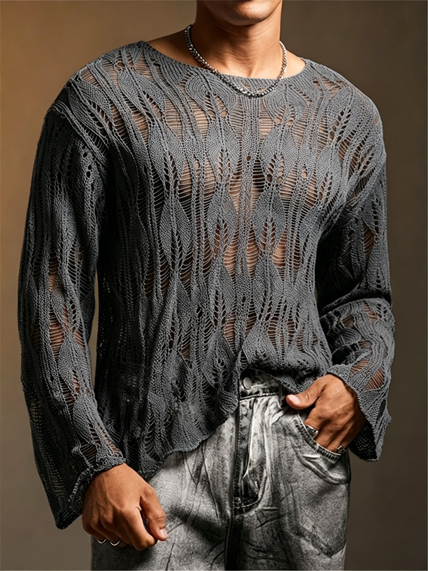 Men's Stylish Versatile Knitted Long-Sleeve Pullover