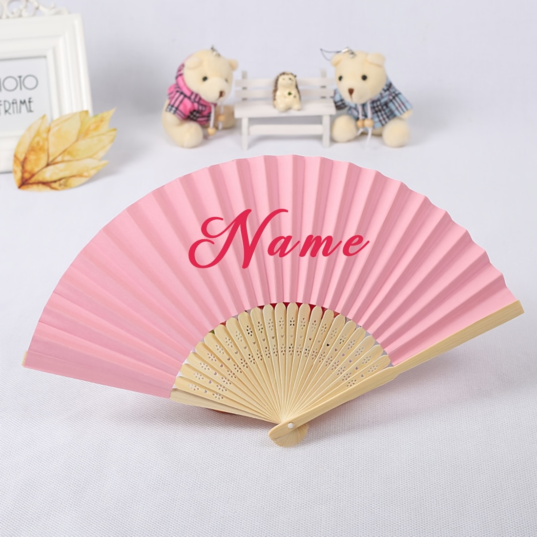 TEMU [customization] Customize Handheld Fan, Folding Fan, Multiple Colors . Customized Decorations, Wedding Party Favors, Unisex. Suitable For