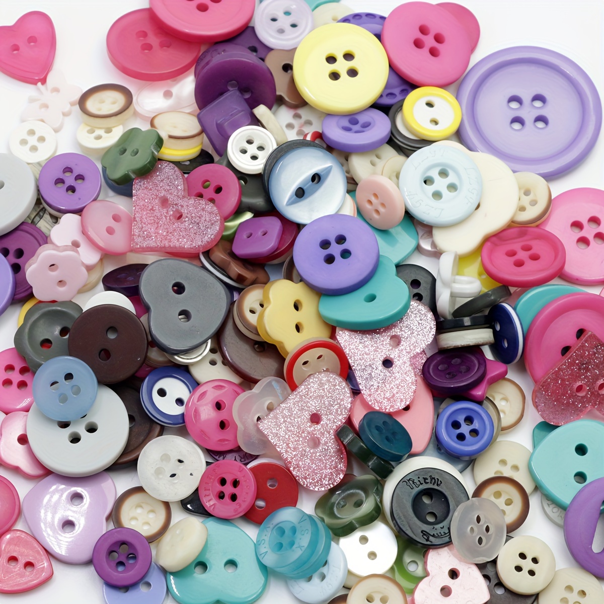 Image of 50grams Colorful Resin Buttons For Projects And Home Decor - Assorted Sizes For And