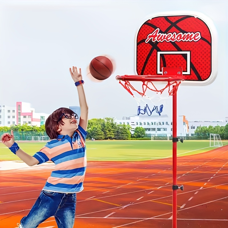   basketball circle set adjustable indoor outdoor mini court perfect birthday gift for children aged 6   basketball stand frame and ball fun game for boys and girls aged 6 12