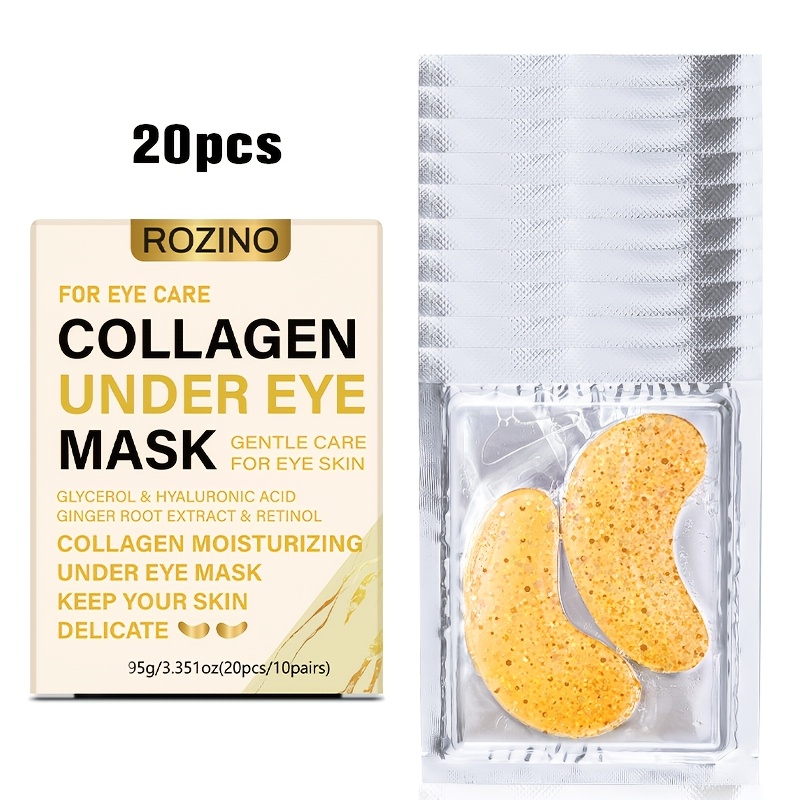 Image of 20pcs Of Collagen Eye Masks For An , Designed To And Reduce Signs Of Dark Circles, Wrinkles, And . Under-eye Patches Help The Of Bags And Improve The Overall Look Of , Swollen Eyes