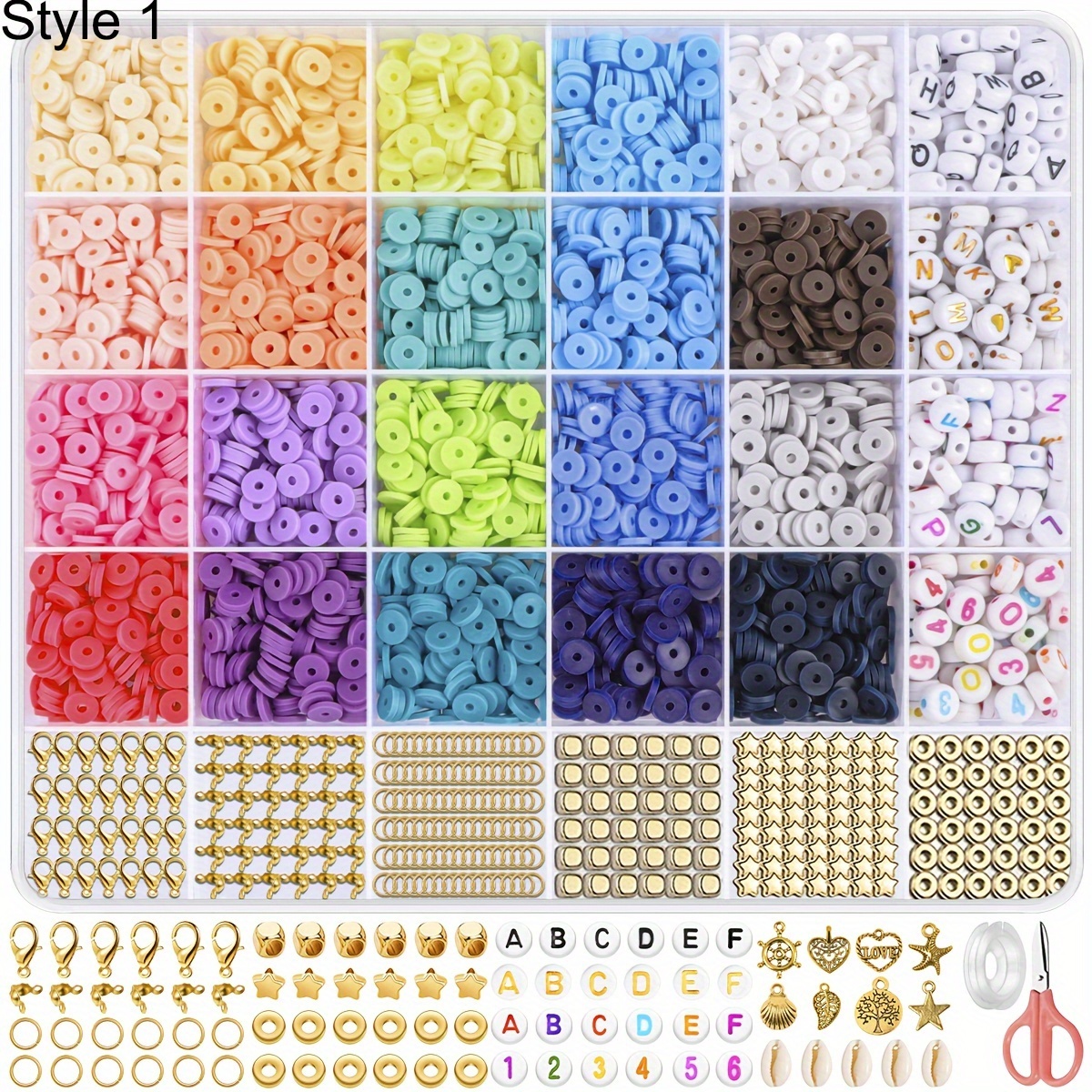 

2315/2955/4892 Pcs Polymer Clay Bead Bracelet Making Kit With Letter Beads, Elastic String And Charms, Girls' Craft Gift Set