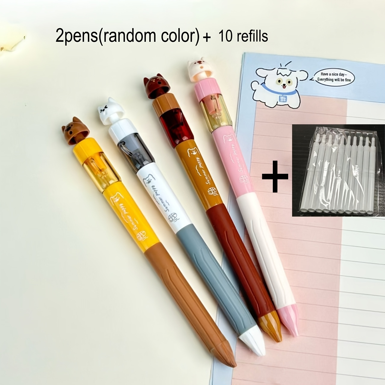 E-shop 12-teiliges Set (2 zufällige Stifte + 10 ) / 14-teiliges Set (4 Stifte + 10 ) / 2 Stifte (zufällig). Welpenförmige Wasserpistole, kreativer