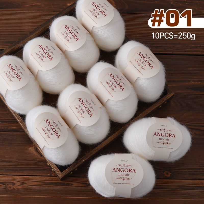 TEMU Paquete de 10 ovillos de lana súper de calidad, hilo de pelo largo, hilo -fino, se puede usar con agujas de tejer y ganchos de crochet. y con