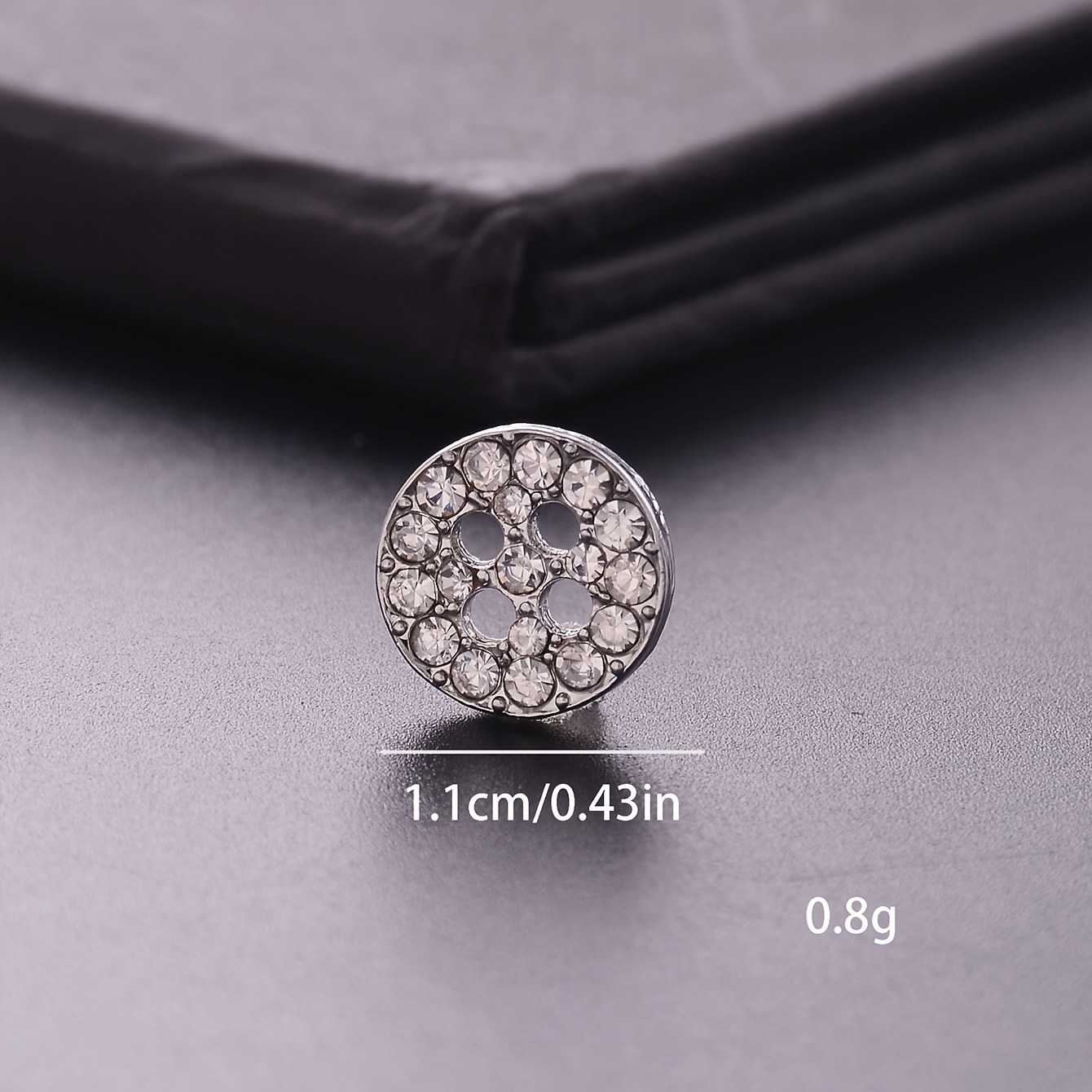 Image of 10pcs/piece Round Flat Four-hole Full Rhinestone Simple And Versatile Golden Small Button Shirt Cardigan Sweater Top Decoration Sewing Accessories Garment Supplies