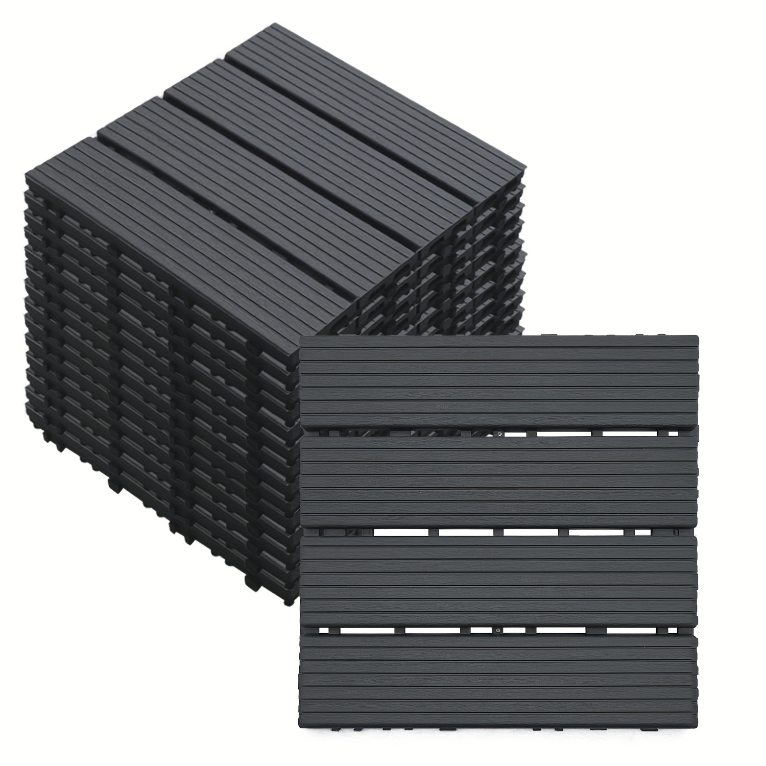 5/10pcs, 11.4-inch Self-locking Plastic Outdoor Floor Tiles, Suitable For Patio, Garden, And Balcony Flooring