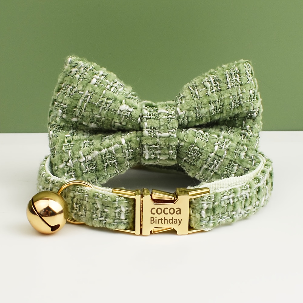 Custom Cat Collars with Bows and Bells, Adjustable Design