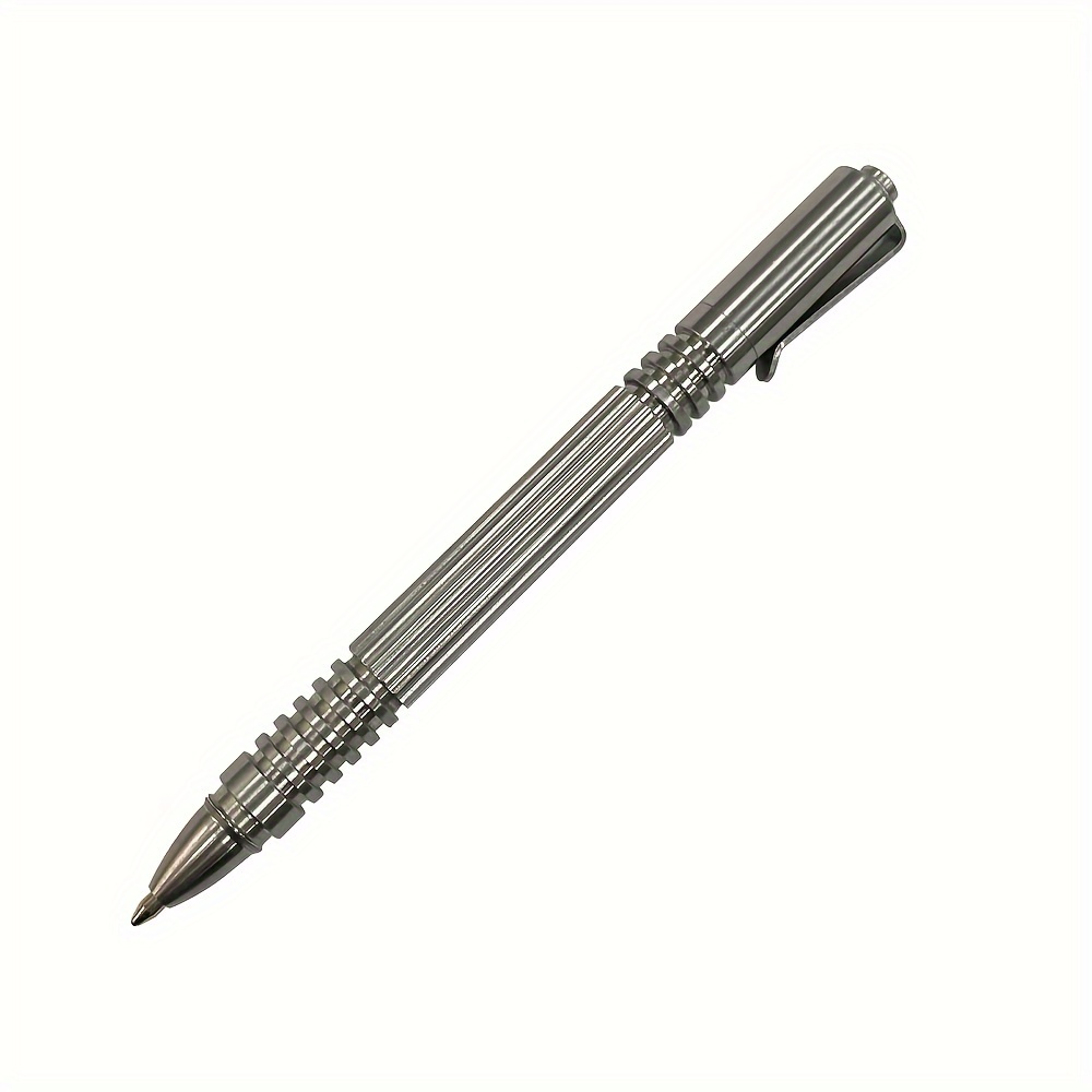 Image of 1pc Stainless Steel Ballpoint Pen With Clip, Pocket Pen, Outdoor Tool, Men's Stationery Metal Pen, Stylish Business Signature Pen, Creative Gift For