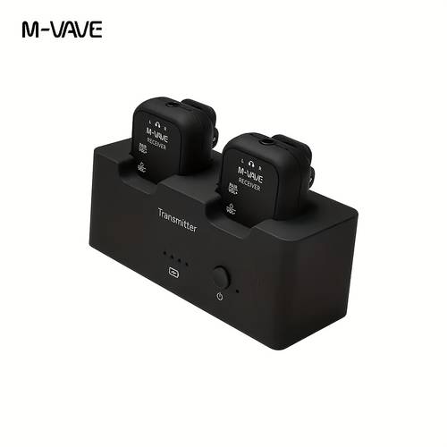 m 2 4ghz wireless in ear monitoring system rechargeable transmitter and two receivers featuring volume control mute function automatic pairing low latency to many 2 4g stereo iem system suitable for rehearsals churches