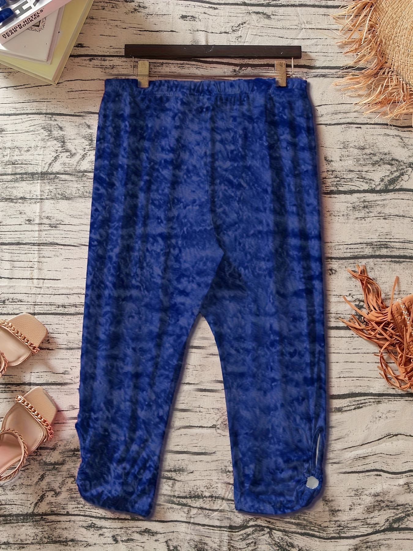 Women's Plus Size Stretchy Casual Pants - Solid Color Black, Elastic Waistband, Comfort Fit, Polyester, Machine Washable - Ideal for Spring/Summer/Fall