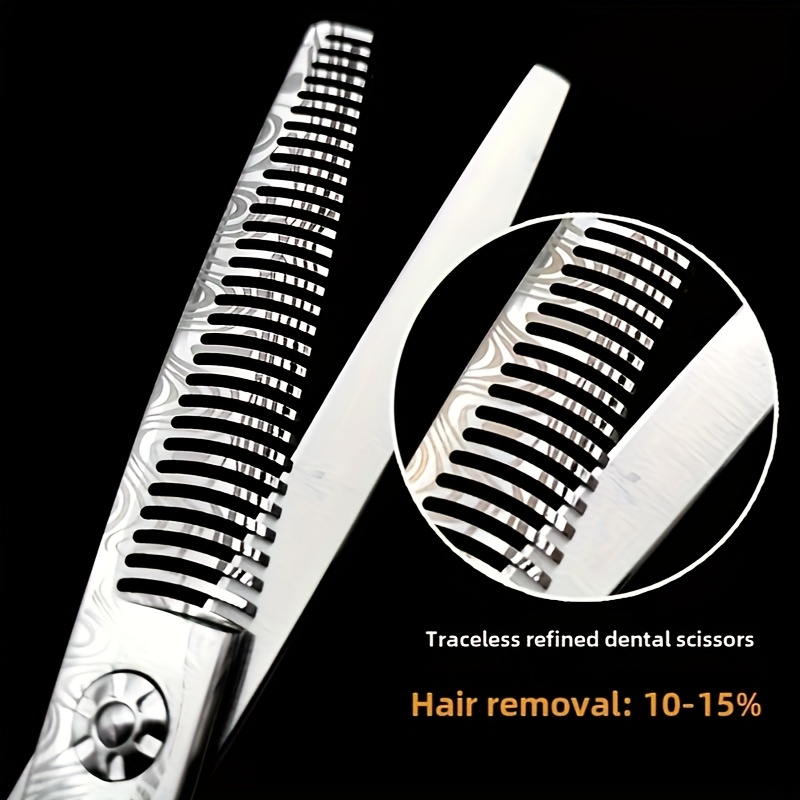 E-shop Professionelle Haarschneideschere mit -Muster, Friseur-Haarschneideschere, Flachschneide, Ausdünnungszähne, Fischgräten-Schneide