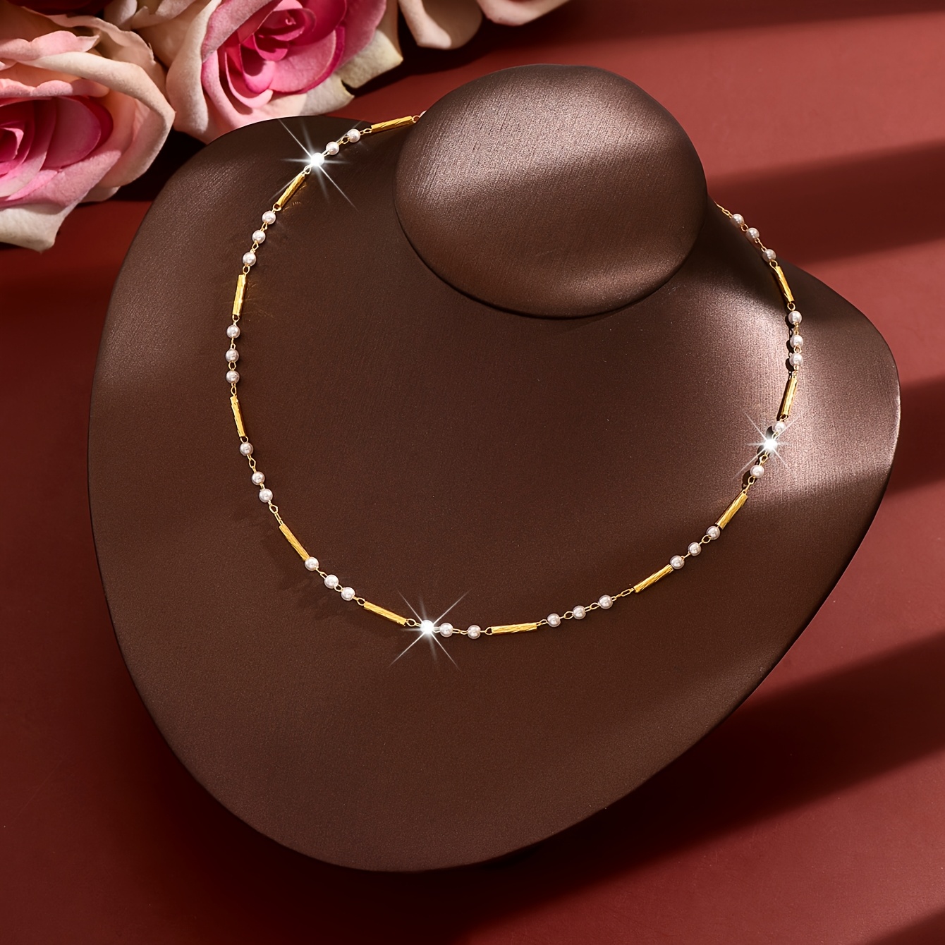 TEMU Light Luxury Women's Clavicle Necklace, Exquisite And Convenient Adjustable Thin Layering Necklace, Daily Date, Wedding Anniversary, Valentine's