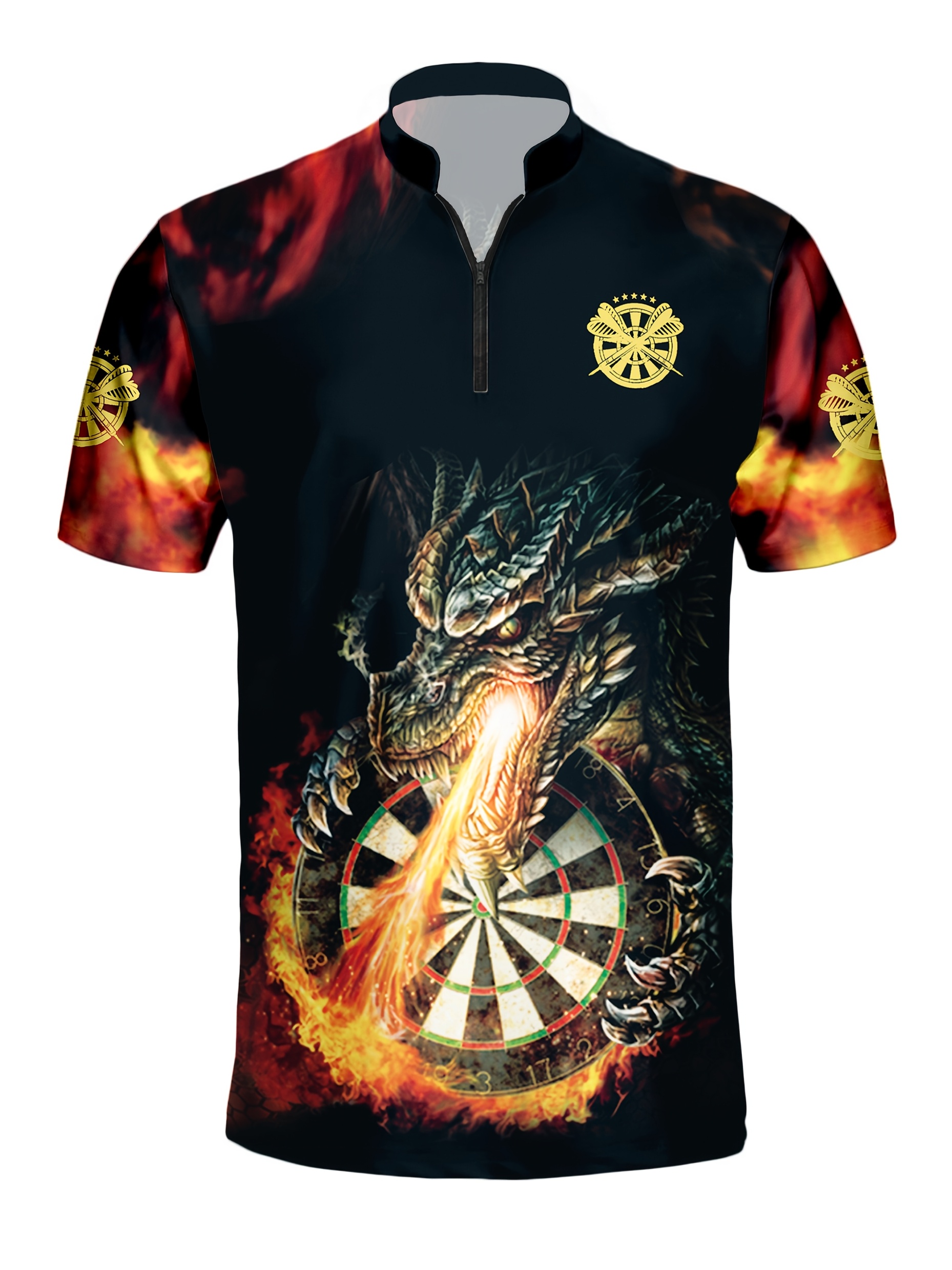 item picture     pattern print summer mens fashion zip shirt