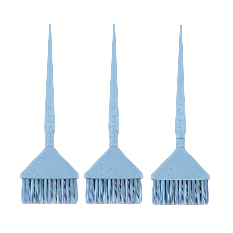 TEMU 3pcs Large Salon Brushes - Professional Parisian Hair With Anti-slip Handle & Soft Nylon Bristles For Dye Application, Essential For Salon