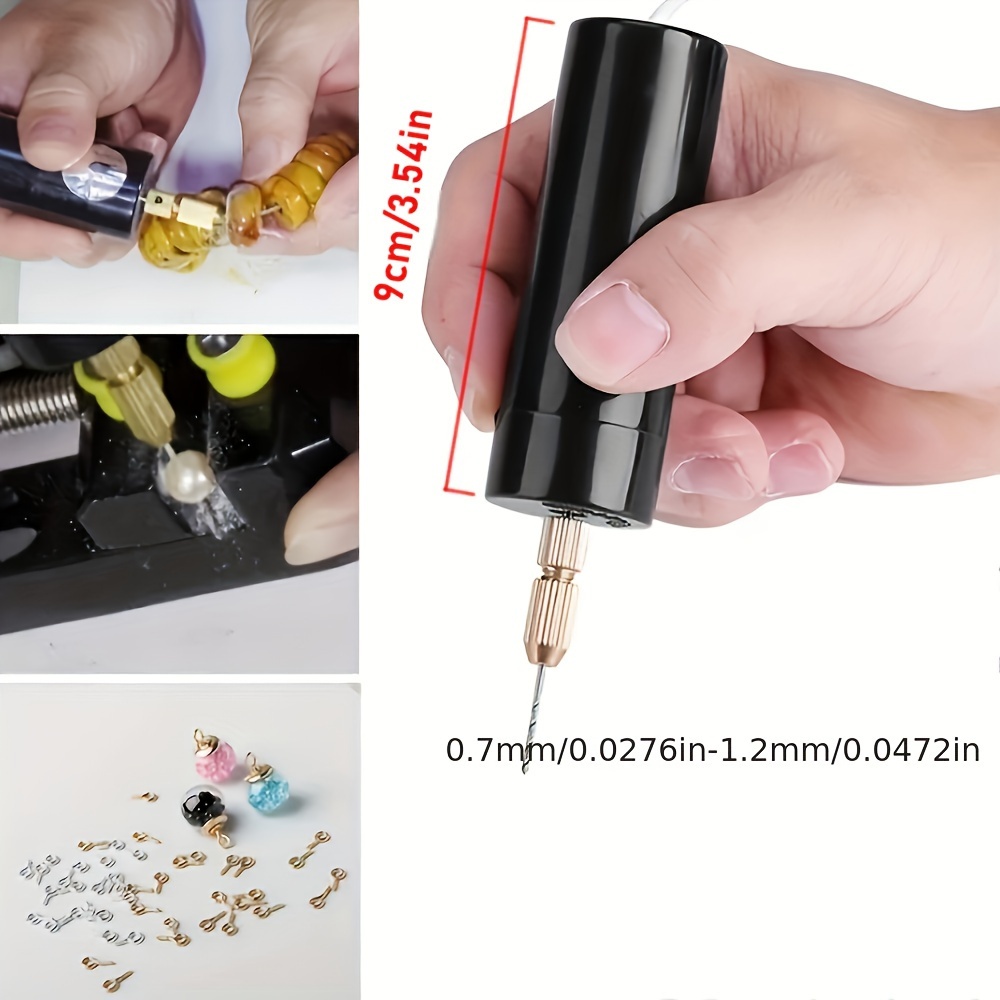 Ruibeauty Portable Micro Mini Tiny Hand Drill+10pcs Drill Bits 0.5
