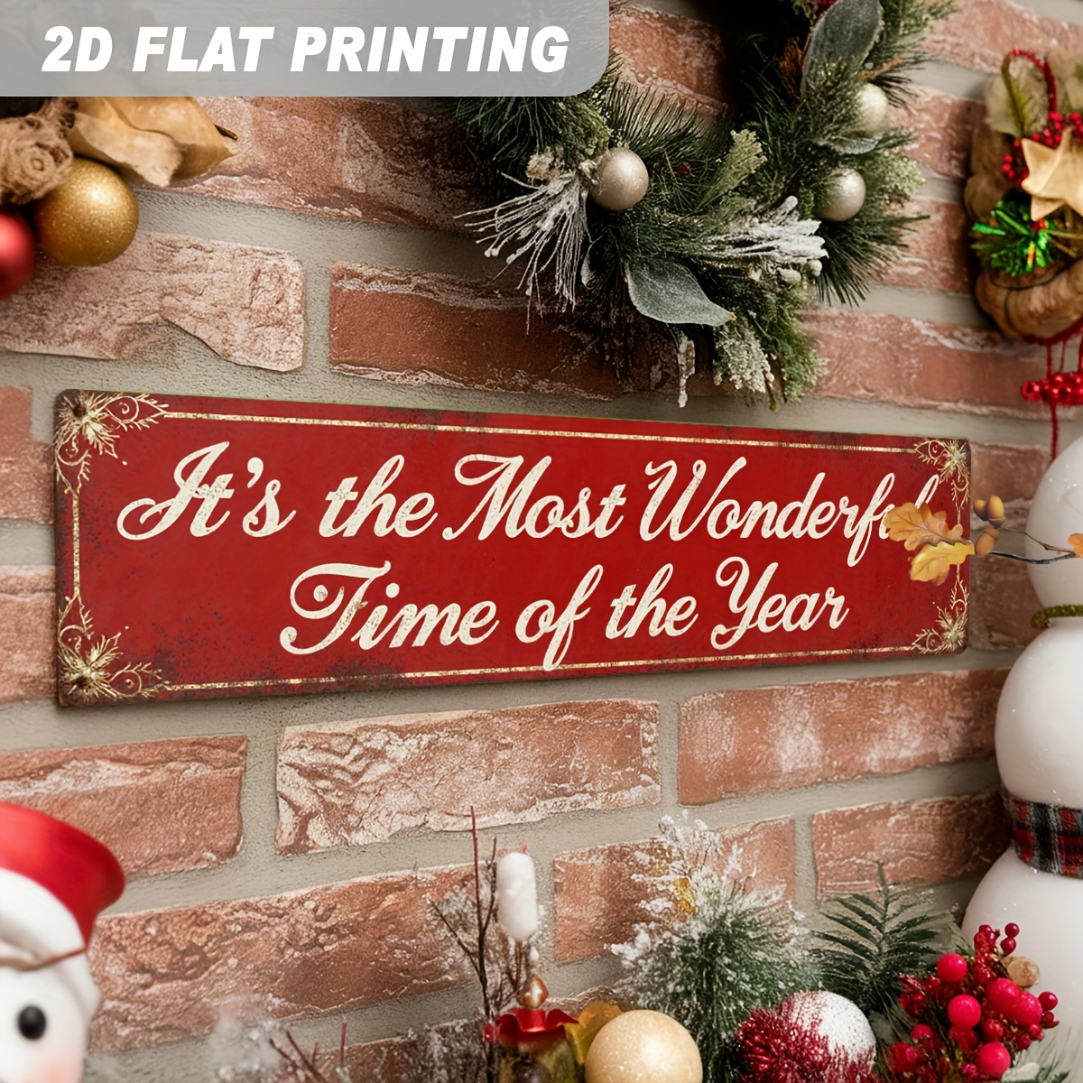 TEMU Retro Wooden Wall Decor "the Most Of The Year" 2d Flat Hanging Sign - Vintage Christmas Decor For Home, Farmhouse, And Holiday Decor - Wooden