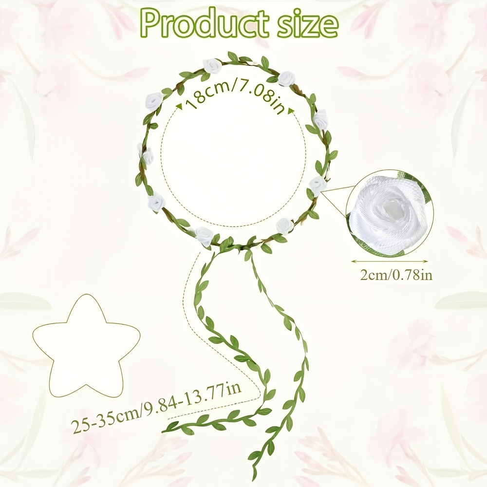Handmade Rose Leaf Bridal Crown Floral Wedding Headpiece