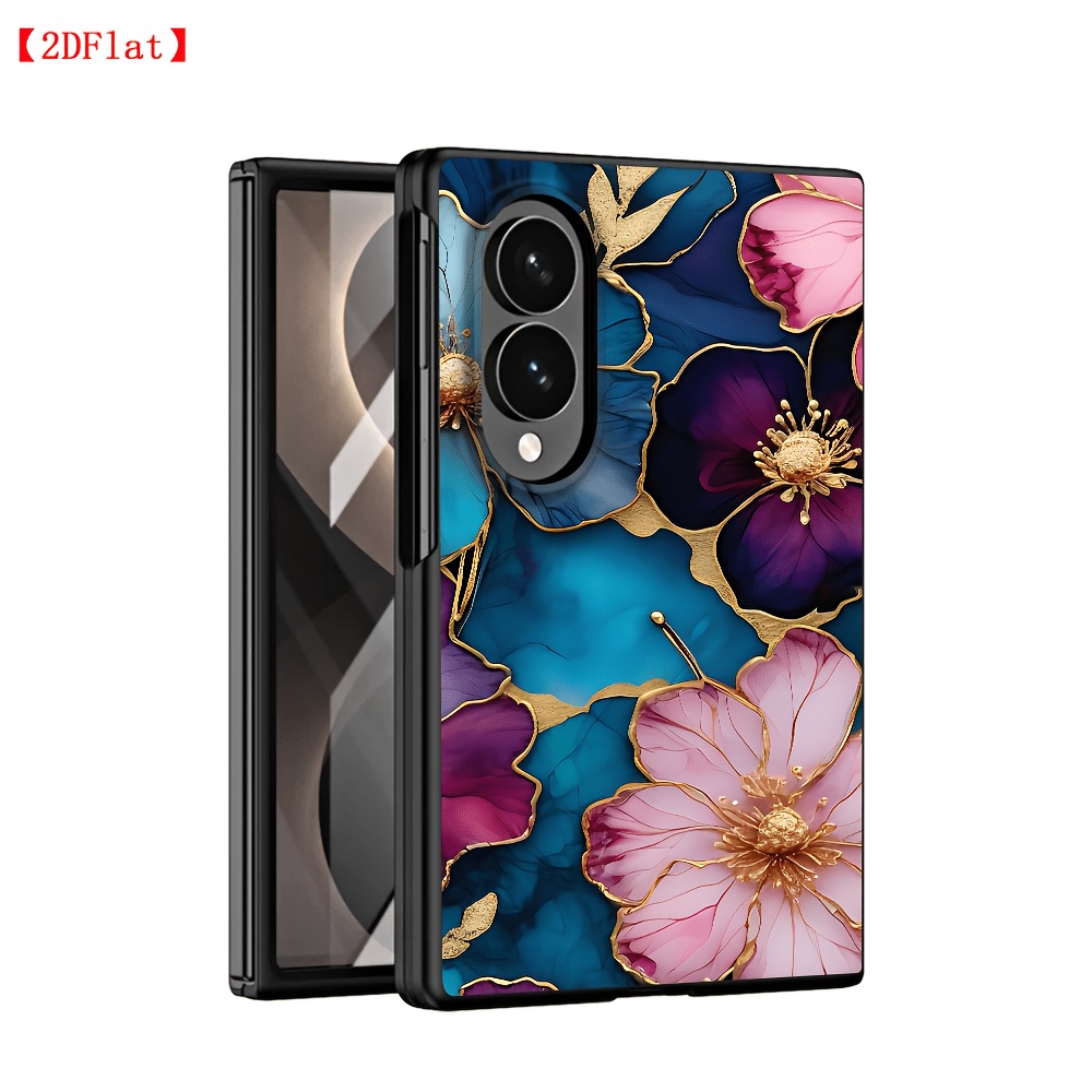 TEMU Phone Case - 2d Flat Case Suitable For For Galaxy Z Fold8 Wide Zfold8 Z Fold 8 Zfold Wide Marble Color Phone Cover Shell
