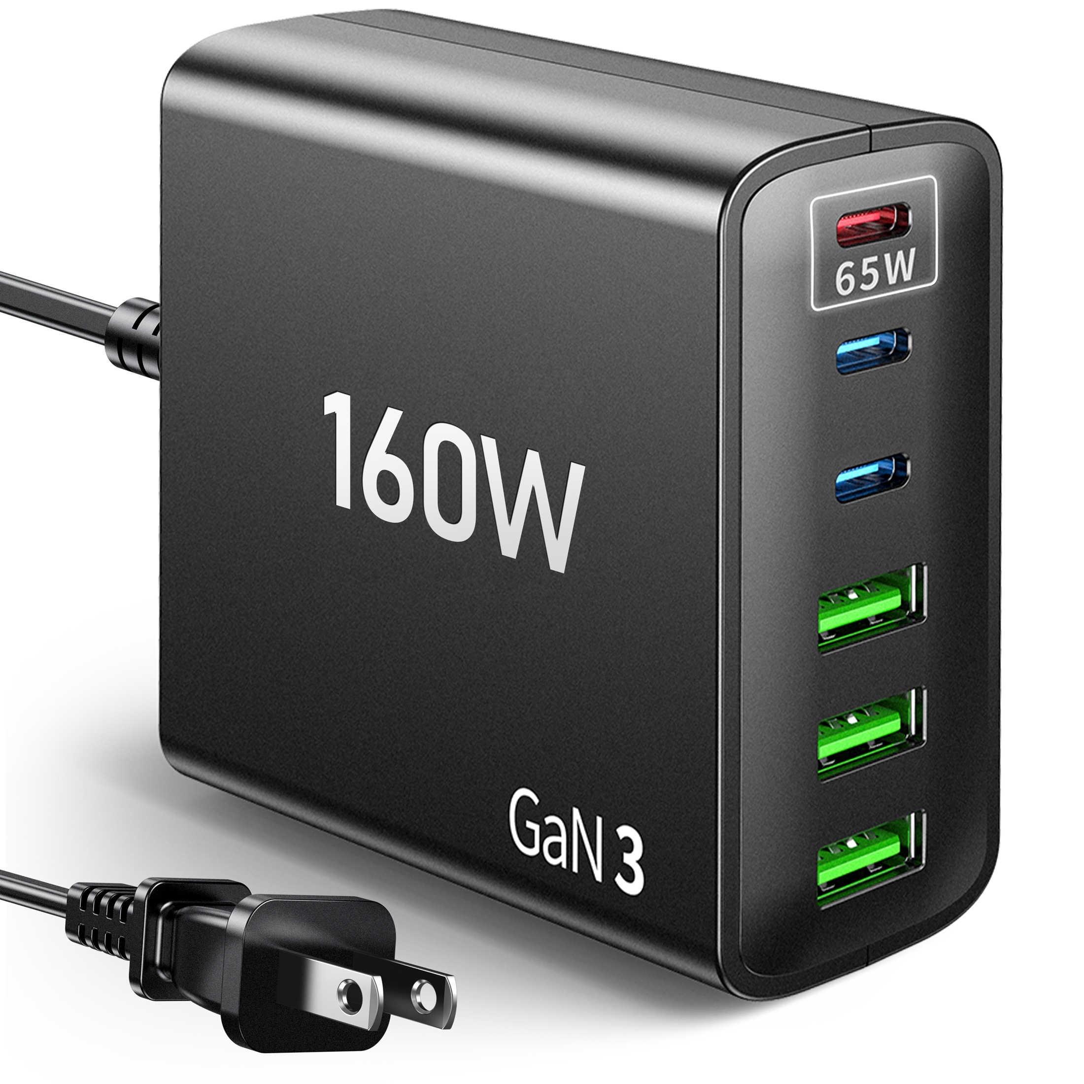 

Usb C Fast Charger Block: 160w Gan Charger 6 Port Pd Charging Station Brick For All Ipad Iphone Series - Wall Charger Power Adapter For Samsung Galaxy Note - Laptop Charger For Macbook Air Pro