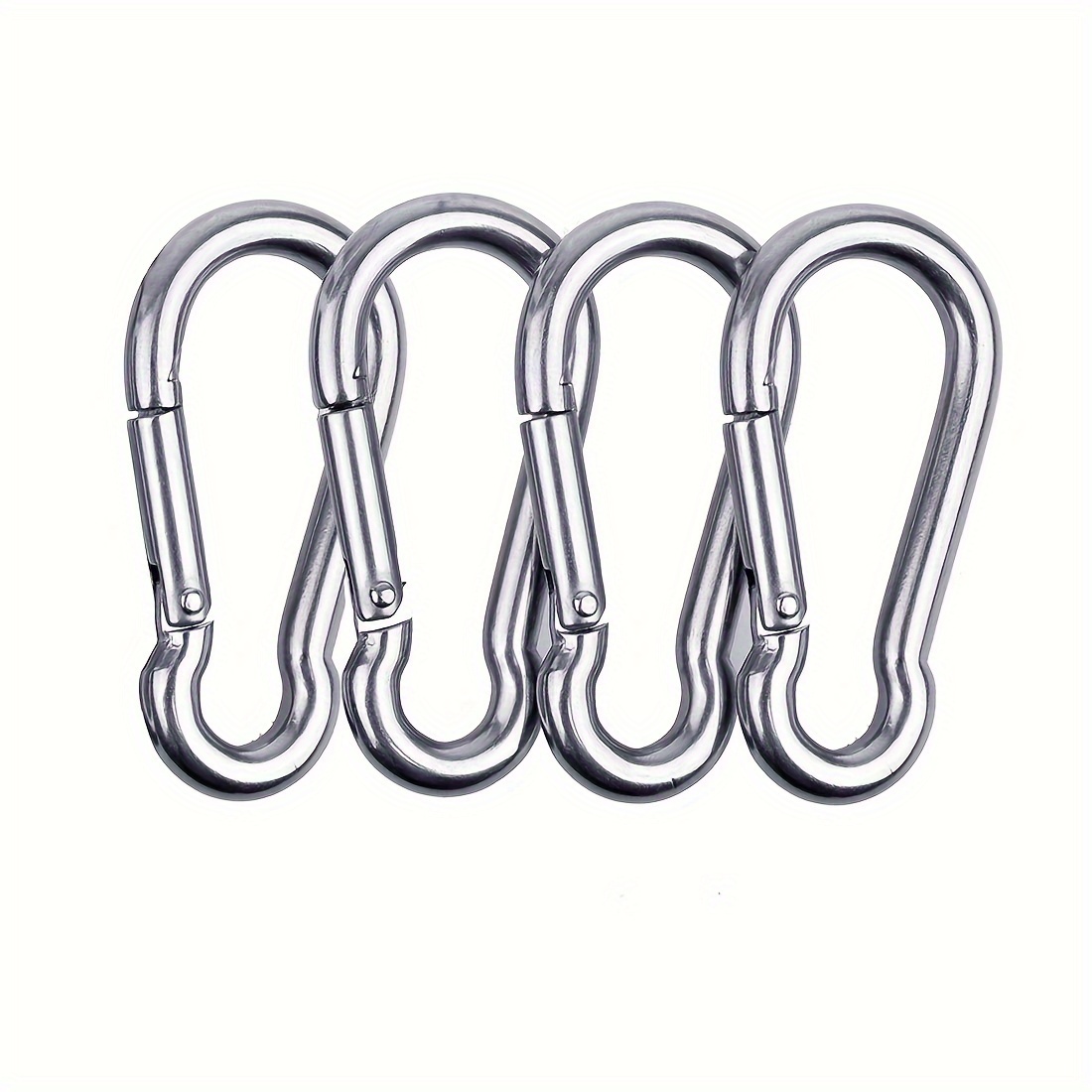 

304 Stainless Steel Carabiner Clips Keychain, 4 Packs 2 3/4 Inch Heavy Duty Spring Hooks For Hammocks Swing Camping Hiking Outdoors Activities