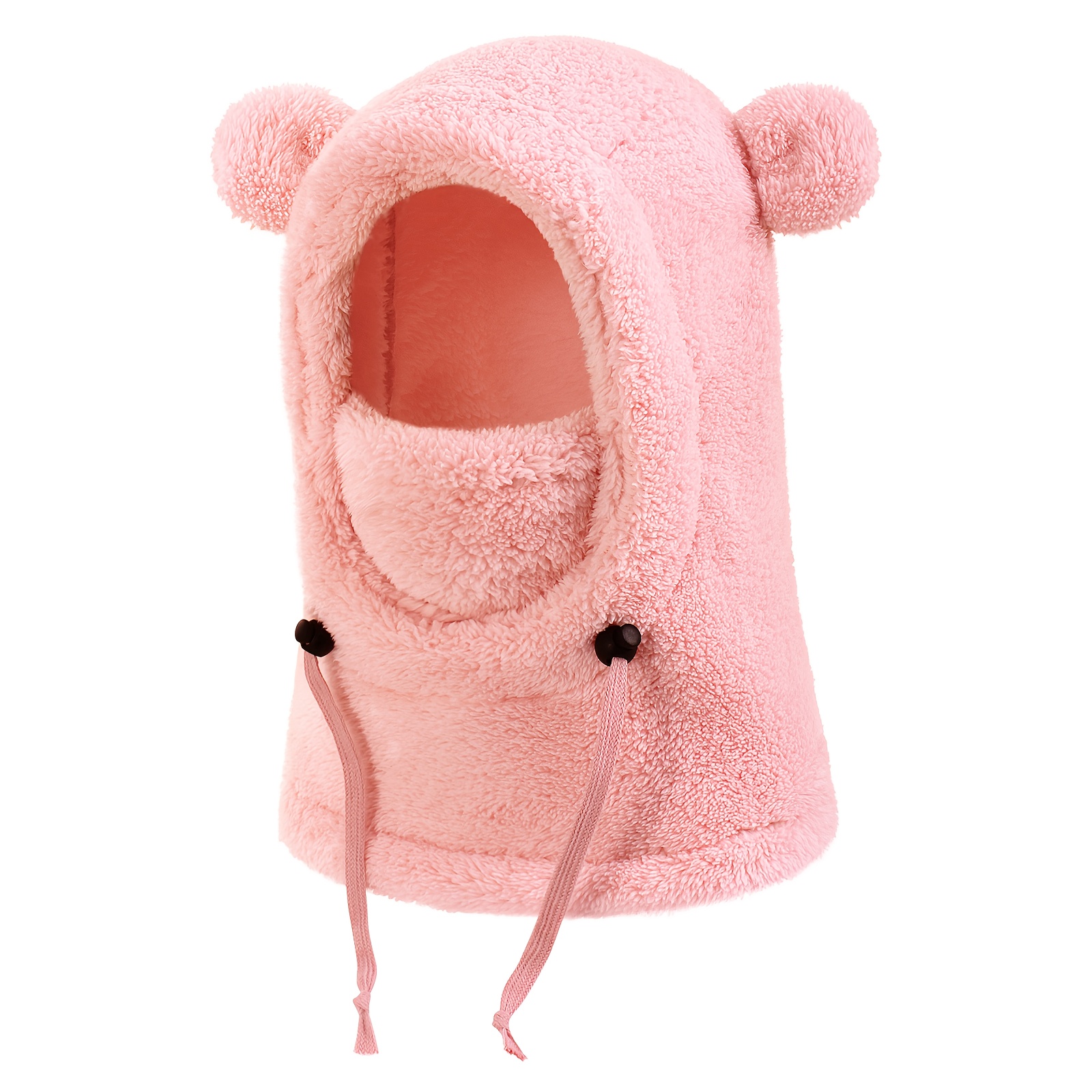 kids winter cute ear hood warm scarf with hat for outdoor skiing cycling thickened windproof mask hood
