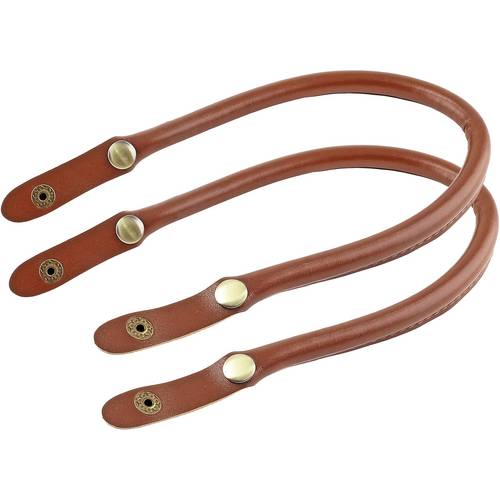 2pcs vintage style long bag handles shoulder straps replace t handbag with buttons for diaper bags handbag s light brown
