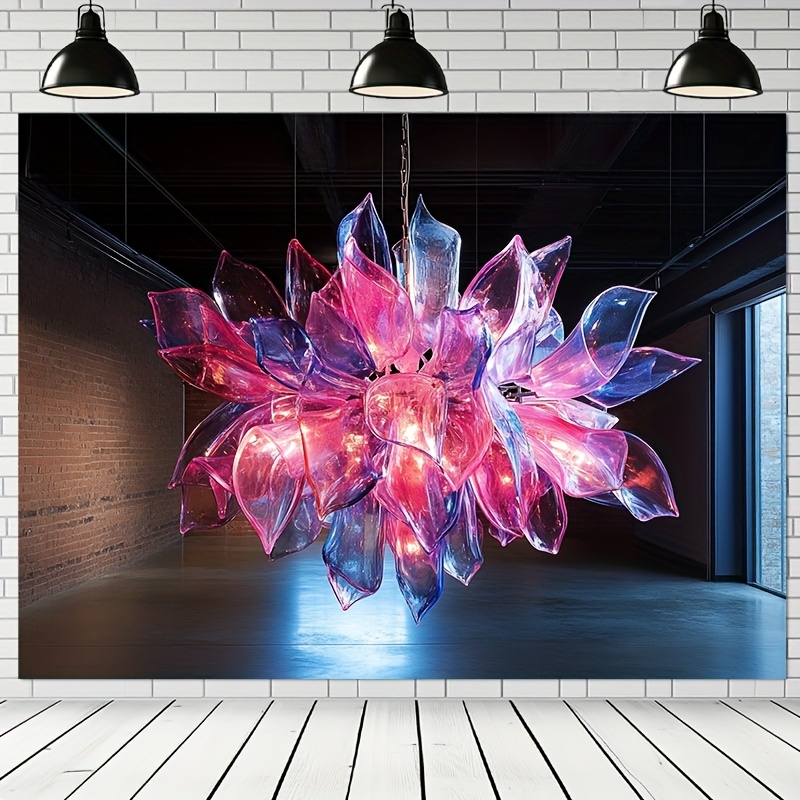 1pc abstract crystal pendant light with lavender backdrop vibrant pink red translucent design   birthday parties celebrations and home decor events birthday decor details 1