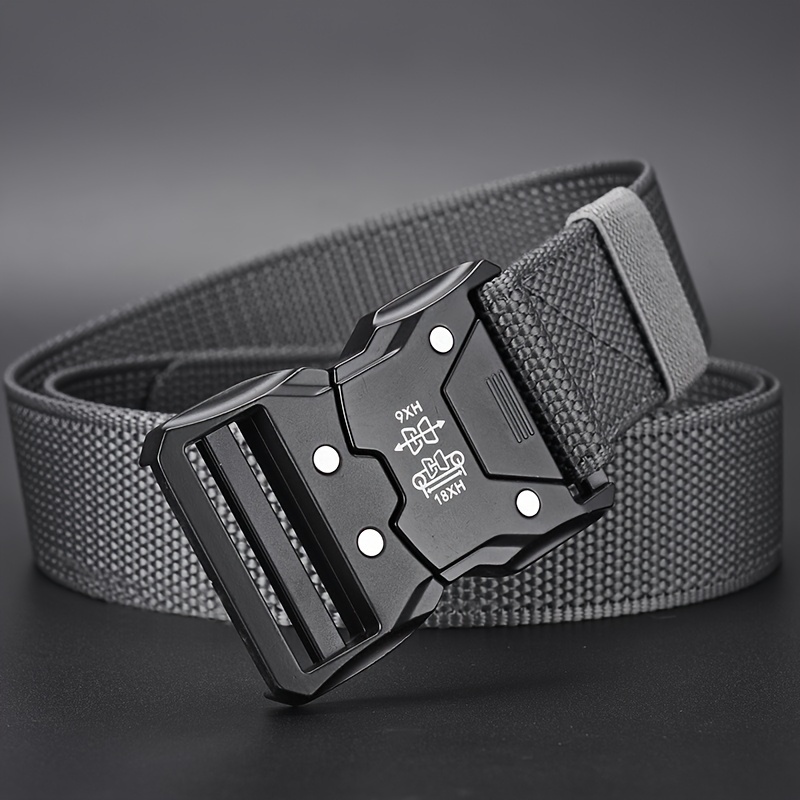 

Men's Tactical Belt With Quick-release Plastic Buckle - Durable Nylon, Ideal For Outdoor Adventures & Training - Perfect Gift