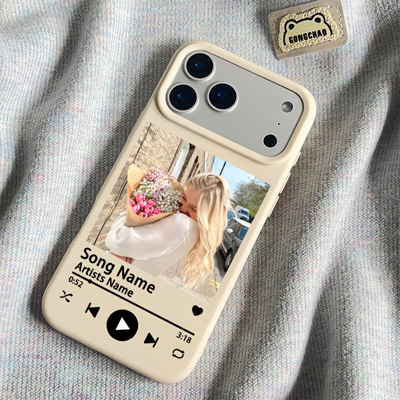 TEMU Phone Case: Custom Phone Case With Button, Personalized Couple, Pet, Parent-child Photos, Song Titles & Artist Name â Compatible With Iphone 17