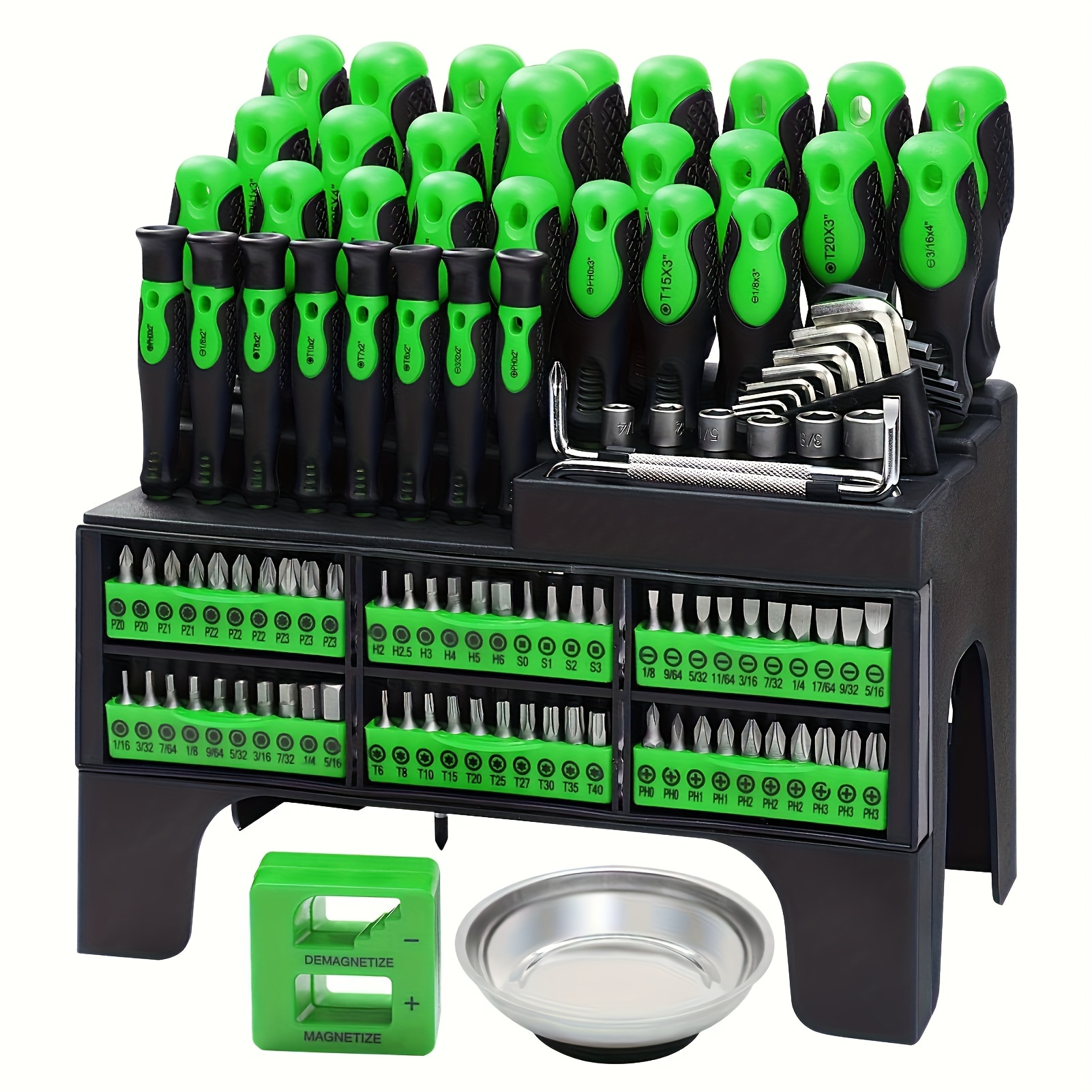 TEMU 118pcs Magnetic Screwdriver Set, Manual Nickel Chromium Steel Screwdriver Set, Household Cone Screwdriver Set