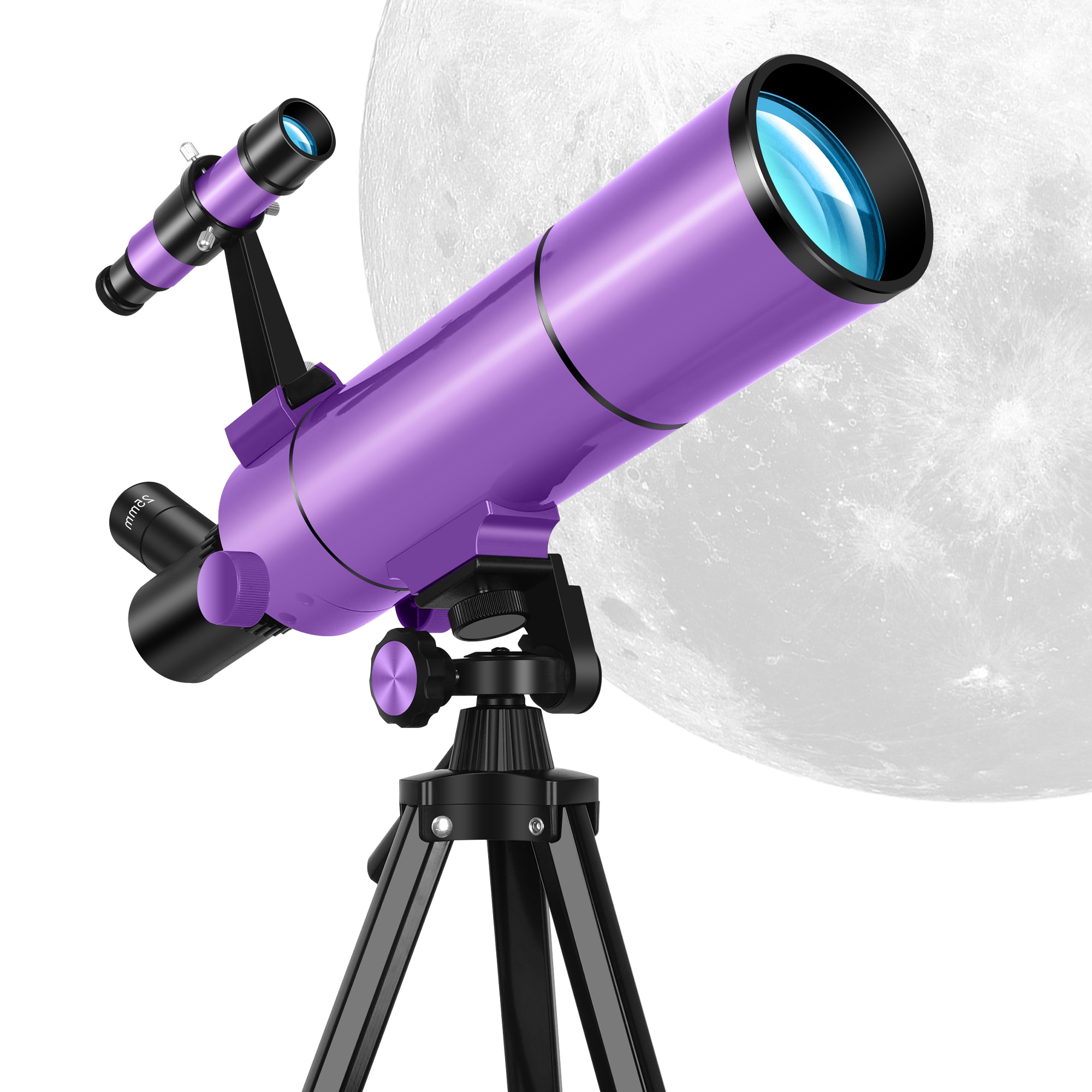 Image of 80mm Refracting Telescope, 500mm Length, 20–150x Zoom, Includes Aluminum Alloy Tripod, Phone Adapter, Barlow Lens, Finder Scope, And Eyepieces, Suitable For Adults And Beginners