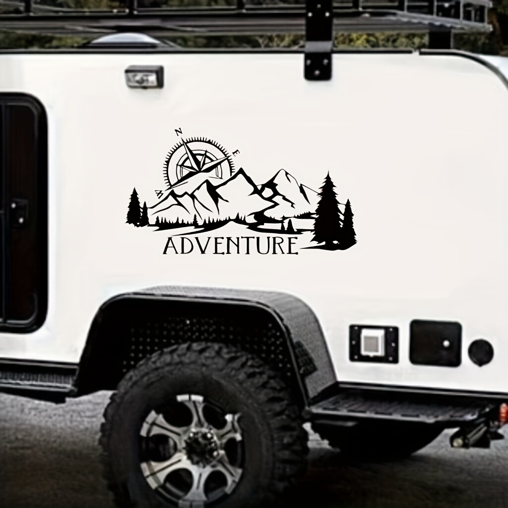 Adventure, Compass, Adventurer, Side, Rv Travel Box Camping, Sticker Vinyl Decal, Car