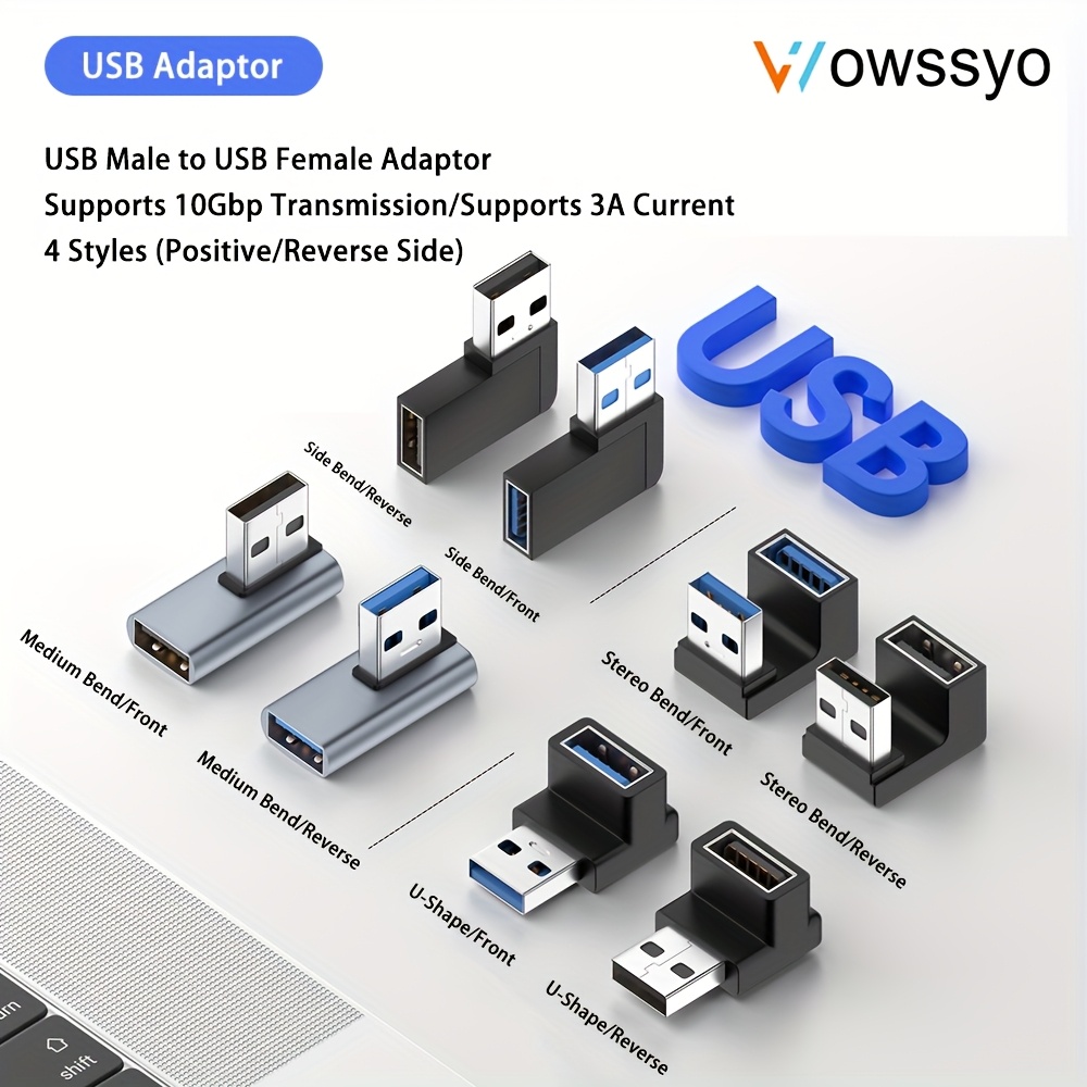 2pcs USB Female to USB Male